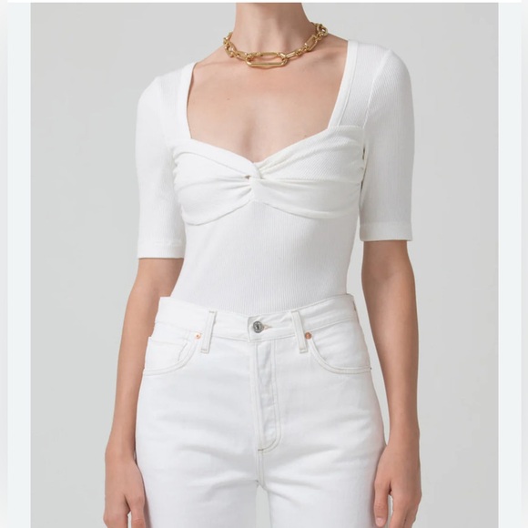 Citizens of Humanity Women Parie Twist Top Milque Off White Size Small NEW - Picture 1 of 11
